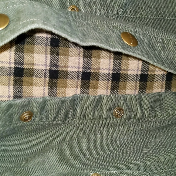 Carhartt Men's Size L Lined Snap Front Barn Chore Jacket Shacket Custom Logo - Picture 6 of 12